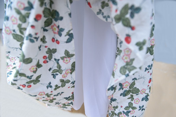 【受注製作】天然素材で製作したロングスカート 花果柄　綿麻 4枚目の画像