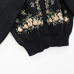 【限定】お花の刺繍たっぷり　ウール・カーディガン・ セーター ニット JND0020 3枚目の画像