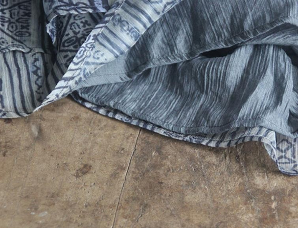 【受注製作】手染丝綿手作幅広・ワイドパンツBC33777 3枚目の画像