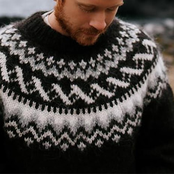 【限定】北欧風刺繍たっぷり　ウール・ セーター ニットLH733 4枚目の画像