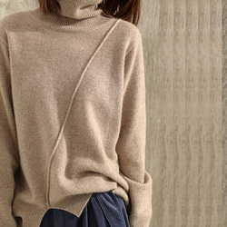 【受注製作】カシミア・セーター ニット オーダーメイド 豊富な色　LS0007 2枚目の画像