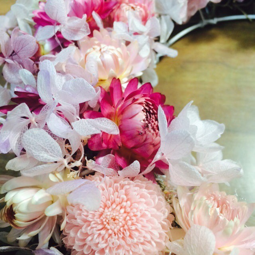 プリザーブド&ドライフラワー・リース 『Pink Bird』 リース 貴