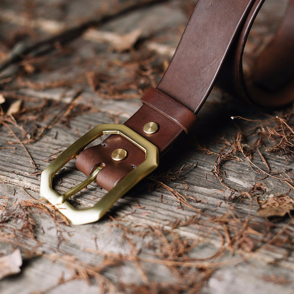 NO.02 Veg-tanned Belt - Brown 2枚目の画像