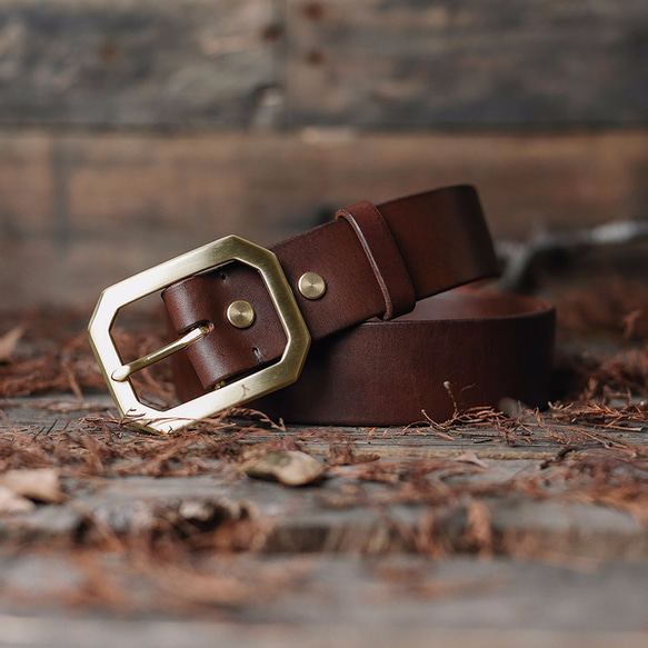 NO.02 Veg-tanned Belt - Brown 3枚目の画像