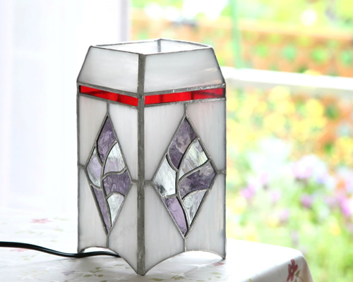 ステンドグラスミニランプ 行灯(あんどん) ステンドグラス 行燈