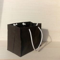 紙袋風蝋引きバッグ/SHORT(ダークオリーブ) 2枚目の画像