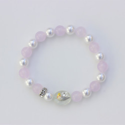 インコ&天然石ブレスレット・オカメインコ・ノーマル 2枚目の画像