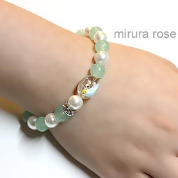 インコ&天然石ブレスレット・オカメインコ・ノーマル 5枚目の画像