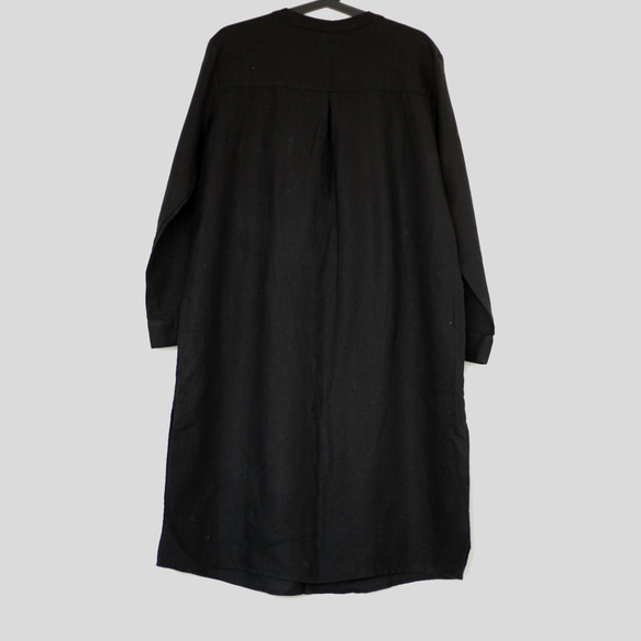 linen long shirt black亞麻家居長襯衣（黑色） 第8張的照片