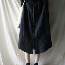 linen long shirt black亞麻家居長襯衣（黑色） 第3張的照片