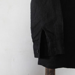 linen short shirt Black亞麻家居短襯衣（黑色） 第10張的照片