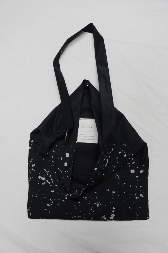 #308 tote bag  STRIPE&BLACK 條紋黑色拼接單肩包 第7張的照片