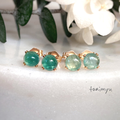 希少】14kgf グランディディエライトのラウンドピアス ピアス