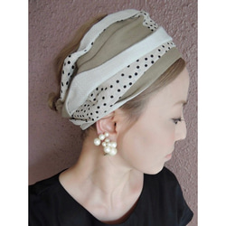 ❤️RATA❤️優雅小圓點裹身式頭巾❤️ 第2張的照片