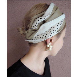 ❤️RATA❤️優雅小圓點裹身式頭巾❤️ 第3張的照片