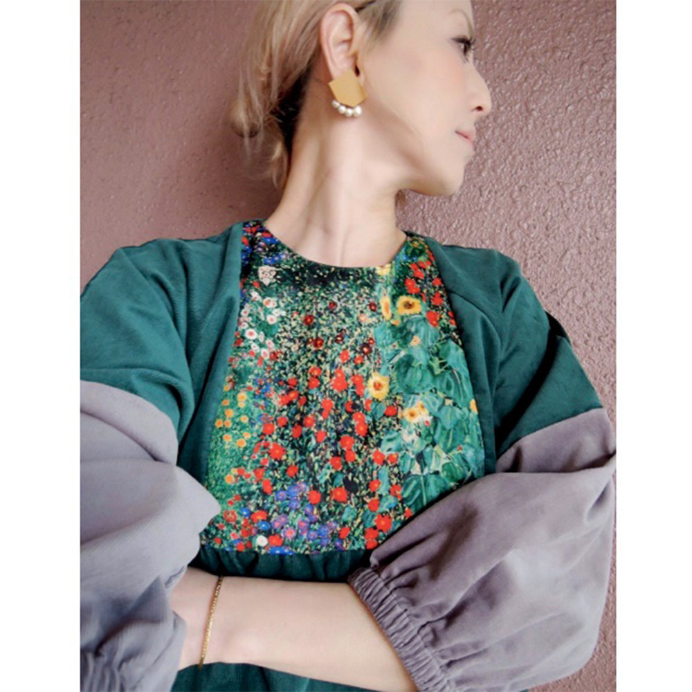 長さも選べる❤️グリーン❤️ヴィンテージな雰囲気が漂う❤️花柄の素敵な大人ワンピース❤️