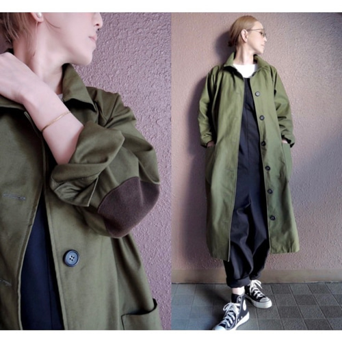 龍郷・割り込み絣・華紋等大島紬パッチワーク総裏付きハーフコートL  