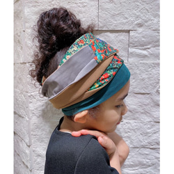 ❤️RATA❤️花頭巾❤️可以用任何你喜歡的方式包裹❤️也適合孩子❤️ 第2張的照片
