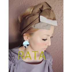 RATA❤️“ Ribbon Turban”牛仔布 第4張的照片