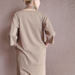 ❤️百搭連衣裙❤️“彈力❤️一件式帶口袋”淺棕色 第3張的照片