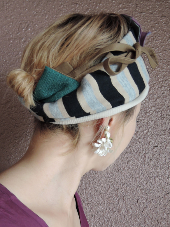 RATA❤️“Lame Stripe是獨特的❤️滾動頭巾” 第3張的照片