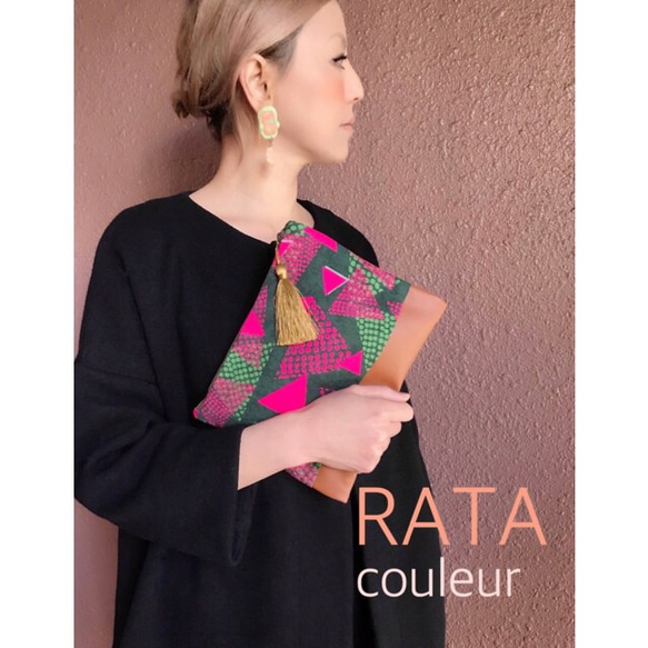 「RATA couleur」❤️ 非常方便的多袋裝❤️ 粉色 x 駝色 第4張的照片