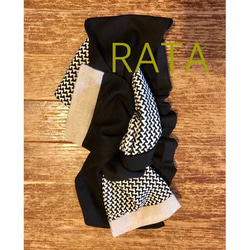 RATA ❤️“從正式到休閒❤️ 黑白絲帶頭巾” 第3張的照片