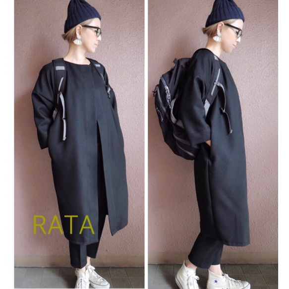 RATA ❤️非常適合畢業和入學❤️簡單的“休閒外套”，輪廓優美❤️經典黑色❤️ 第3張的照片