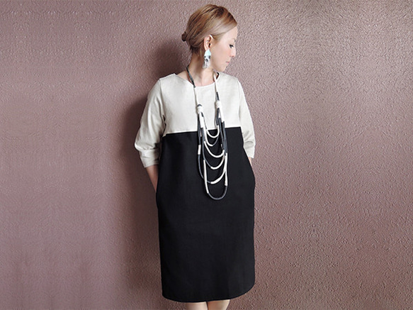 RATA新品Hatsuharu Iro領優雅連衣裙“非常流行的口袋連衣裙” 第5張的照片