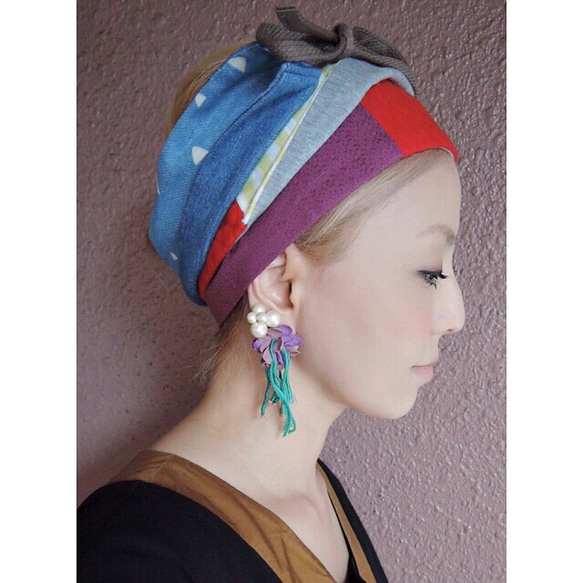 RATA ❤️ “彩色雙頭捲式頭巾” 您可以安排如何包裹它❤️ 第3張的照片