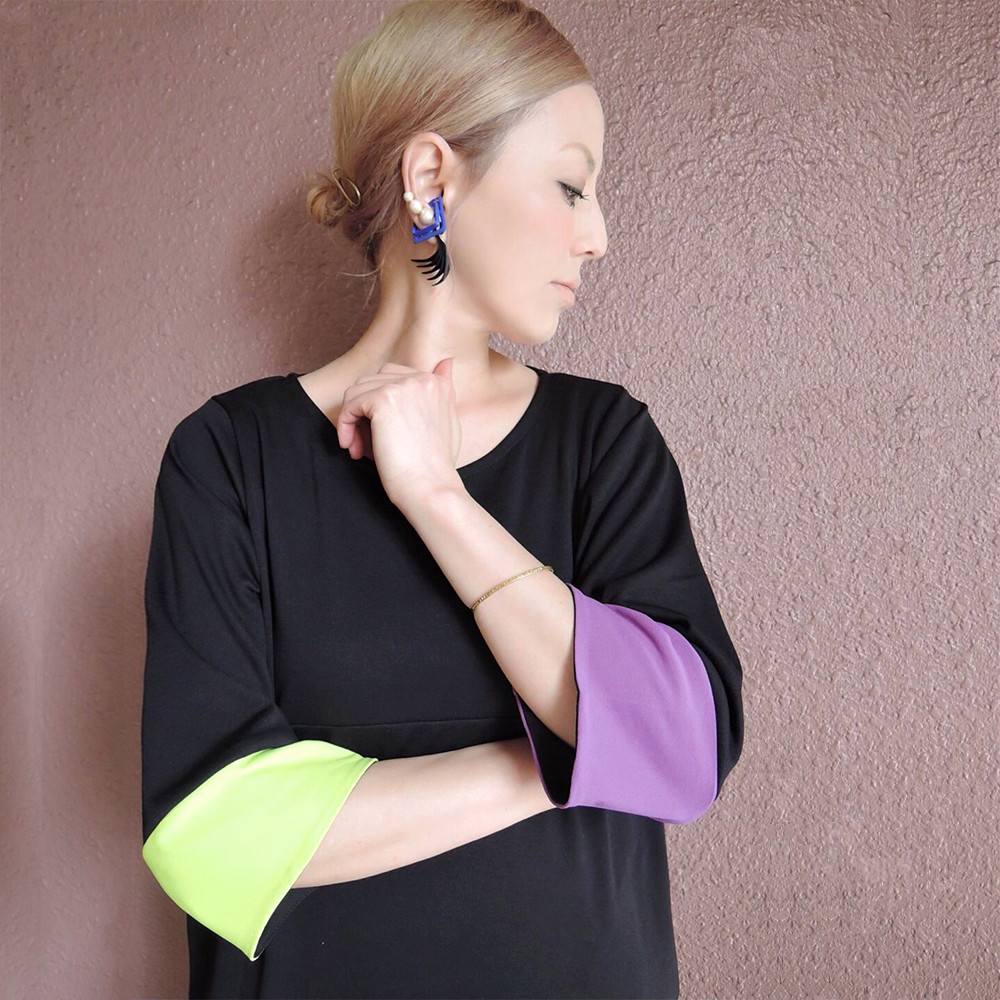 RATA❤️M&L❤️長さ選べる❤️抜群の伸縮性❤️大人の万能シンプルワンピース❤️ネオンカラー