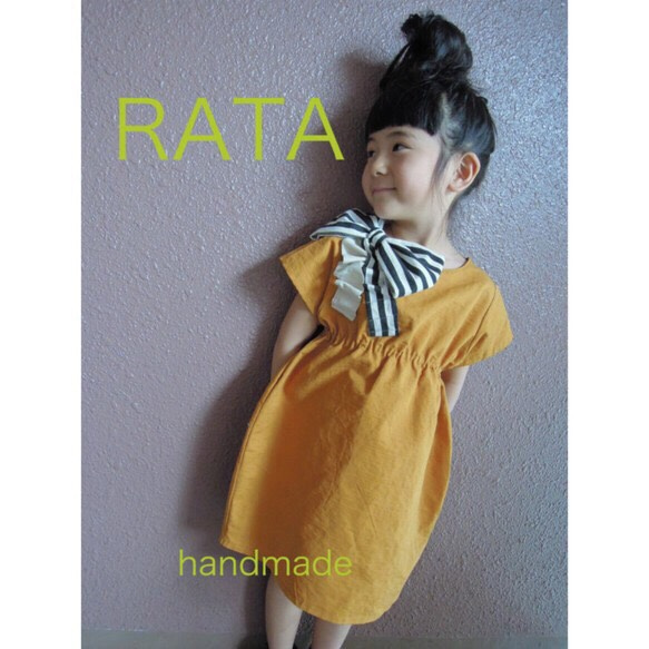 RATA『子供リボン❤ワンピース』イエロー 1枚目の画像