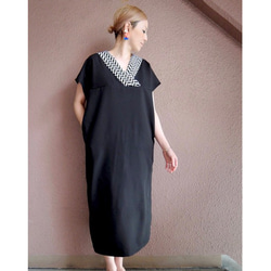 RATA ❤️ 紫外線屏蔽率 90% ❤️ 觸感涼爽 ❤️ 適合成人的優質黑色連衣裙 ❤️ 可選長度 ❤️ 大廓形 第2張的照片