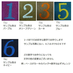 数字オーダーのフェルトトートバッグ(ｵﾘｰﾌﾞｸﾞﾘｰﾝ)＊受注制作＊ 5枚目の画像