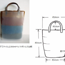 太い横じまのトートバッグ（ブルー系） 3枚目の画像