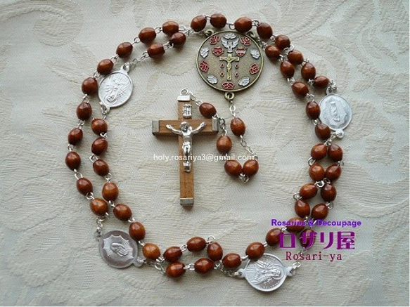 ロザリ屋　<ご聖体メダル付き＞　聖母の御傷のチャプレット　（キリストからの啓示：イギリス） 2枚目の画像
