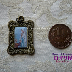 ルルドの聖母　アンティーク・レジン・メダイ 2枚目の画像