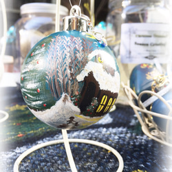 再販】手描き☆church /教会☆クリスマスオーナメントボール