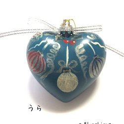 手描き☆ornaments/オーナメント☆クリスマスオーナメントハート＊クリスタル＆蓄光付き＊ 3枚目の画像