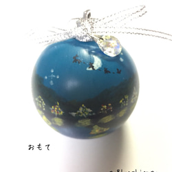 手描き☆Lake/湖☆クリスマスオーナメントボール＊クリスタル&蓄光付き＊ 1枚目の画像