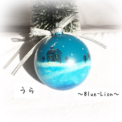手繪 ☆ 除夕之夜 ☆ 聖誕裝飾球 * 帶水晶和磷光 * 第2張的照片
