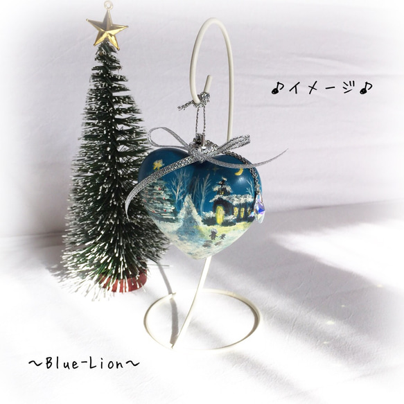 手繪 ☆ 除夕之夜 ☆ 聖誕裝飾球 * 帶水晶和磷光 * 第4張的照片