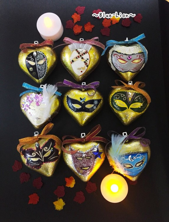 クリスマス マスクチャーム2個セットハンドメイド クリスマス マスク