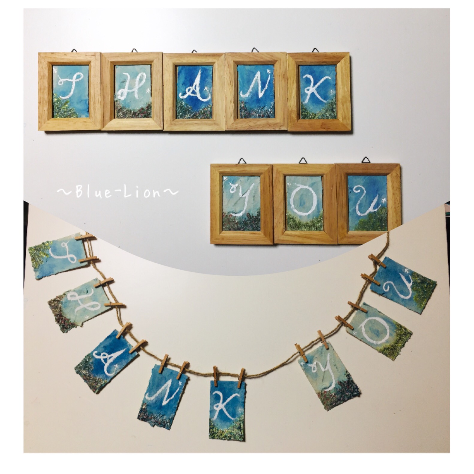 【ミニ額入り原画】紙粘土に絵を描いてみた☆THANK YOU☆