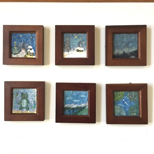 ミニ額入り原画】紙粘土に絵を描いてみた☆海3☆ 絵画 Blue-Lion 通販