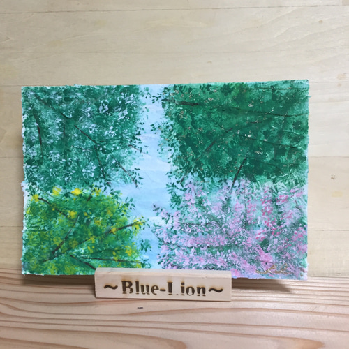 額入り原画】紙粘土に絵を描いてみた☆空を見上げて☆ 絵画 Blue
