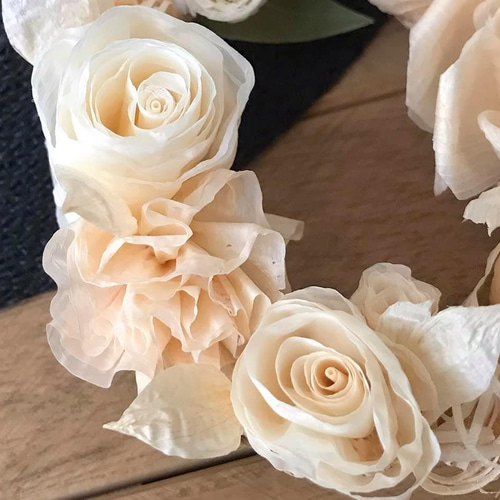 人気特価激安 カンナ屑の花と小麦のリース フラワー/ガーデン - www