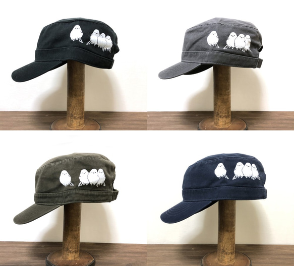 ワークキャップ「シマエナガ」BLK 6枚目の画像