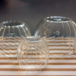 手作りガラスのフリーカップ 5（ボウル3点セット） 2枚目の画像