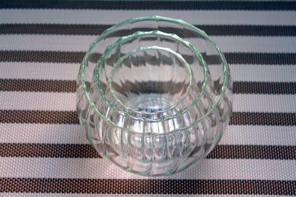 手作りガラスのフリーカップ 5（ボウル3点セット） 4枚目の画像